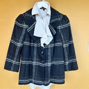 Classiques Entier Tweed Window Pain Plaid Blazer Jacket
3 Buttons